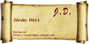 Jónás Dézi névjegykártya