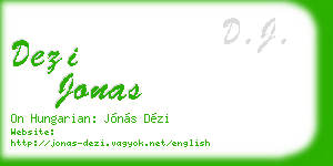 dezi jonas business card